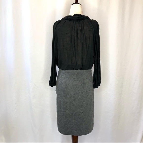 BCBGMaxAzria dress sheer cowl top grey skirt 4 - Picture 5 of 10